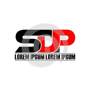 Letter SDP simple monogram logo icon design.
