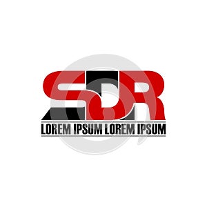 Letter SDR simple monogram logo icon design.