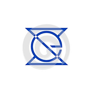 Letter se simple linked geometric linear logo vector