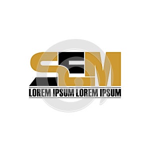 Letter SEM simple monogram logo icon design.