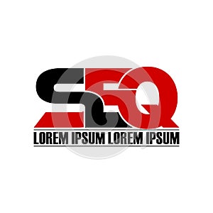 Letter SEQ simple monogram logo icon design.