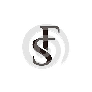 letter sf linked overlap font simple logo vector