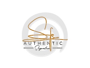 Letter SF Signature Logo Template Vector