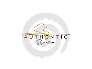 Letter SF Signature Logo Template Vector