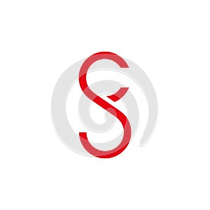 Letter sf simple geometric loop line design symbol logo vector