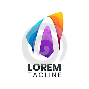 Letter A shield logo design