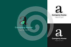 Letter `a` sign of nature symbol. Healthcare and medical logo. Modern concept design.