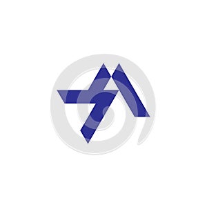 Letter a7 simple geometric logo vector