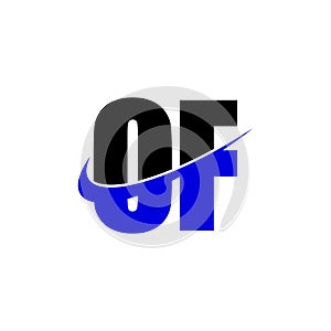 Letter OF simple monogram logo icon design.