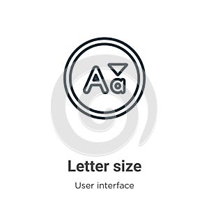 Letter size outline vector icon. Thin line black letter size icon, flat vector simple element illustration from editable user