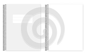 Letter size white copybook - empty blank wire spiral notebook