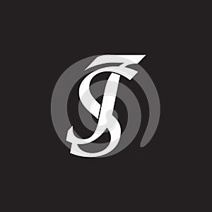 Letter sj linked simple overlapping design symbol logo vector