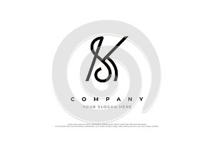 Letter SK or KS Logo Design