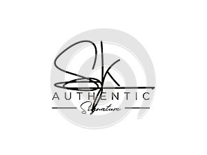 Letter SK Signature Logo Template Vector