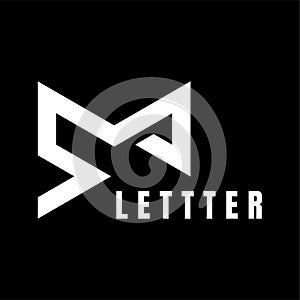 letter SM or 5M logo desin vector