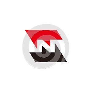 Letter sn symbol geometric arrow logo vector