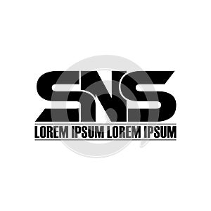 Letter SNS simple monogram logo icon design.