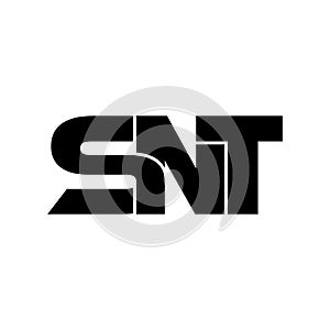 Letter SNT simple monogram logo icon design.