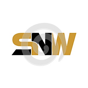 Letter SNW simple monogram logo icon design.