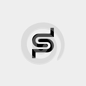 Letter SP DP S P Logo Design Simple Vector