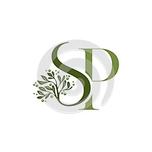 Letter SP Luxury With Olive Oil Tree