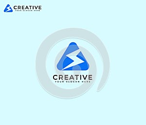 A letter spark minimalist and abstract company logo icon