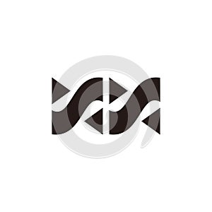 Letter ss curves arrows triangle logo vector