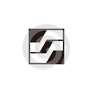 letter ss square negative space logo vector