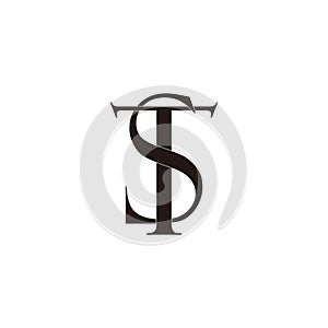 Letter st linked monogram overlap logo vector