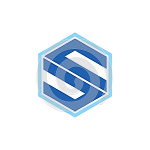 Letter su simple geometric logo vector