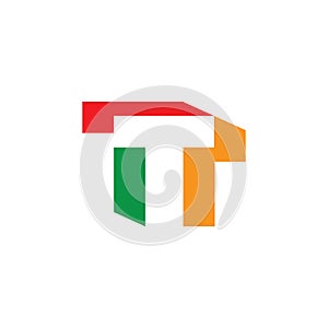 Letter t colorful geometric logo vector