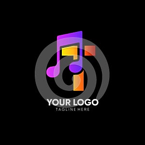 Letter T Initial Music Logo Design Vector Icon Graphic Emblem Illustration