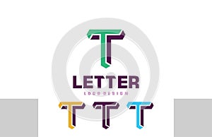 Letter T Logo geometric optical illusion