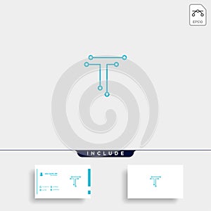 Letter T Logo Tech Wifi Vector Design