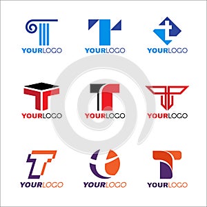 Letter T logo vector set design