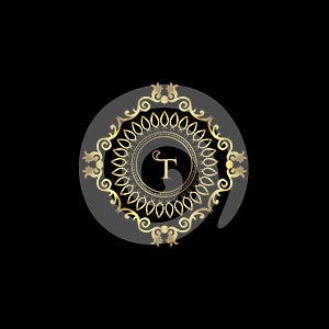 Letter T Luxury Ornament Logo. Monogram Crest Initial Letter Vector Design