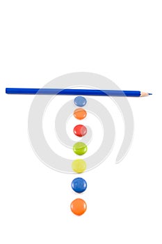 Letter T made of colored smarties