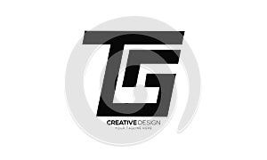 Letter t s g initial modern unique shape creative flat monogram logo