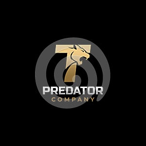Letter T Tiger, Predator Logo Design Vector