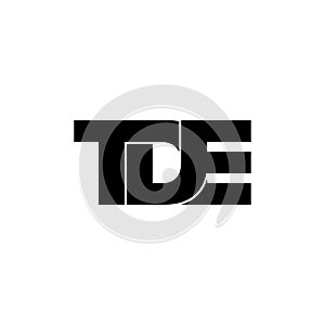 Letter TDE simple monogram logo icon design.