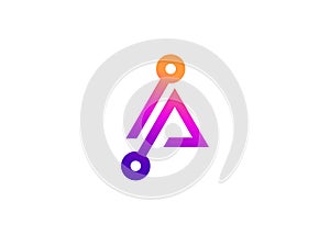 Letter A Technology vector monogram logo design template. Letter A molecule, Science and Bio technology Vector logo