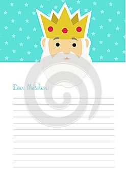 Letter template to king Melchior