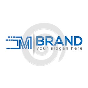Letter TM on White background. logo has the impression fast and reliable. Logo Design Template.