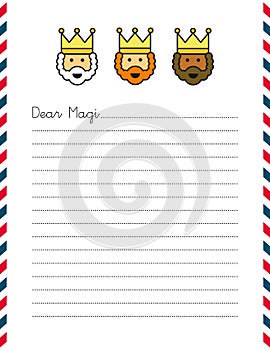 Letter to Magi with letterhead