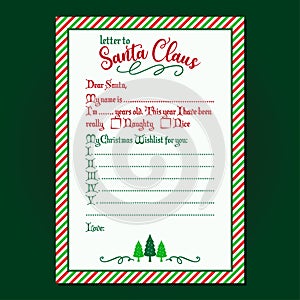 Letter to Santa Claus - Christmas letter from Santa Claus, remade letter with empty copy space