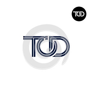 Letter TOD Monogram Logo Design with Lines