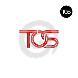 Letter TOS Monogram Logo Design with Lines