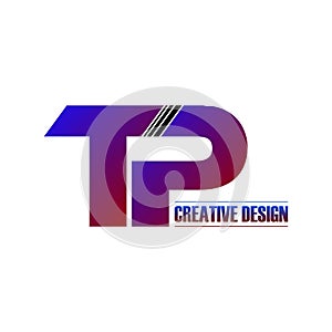 Letter TP simple logo icon design vector.