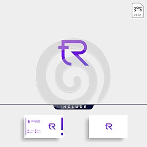 Letter TR RT R T Logo Design Simple Vector