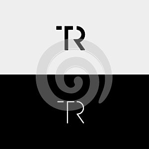 Letter TR RT T R Logo Design Simple Vector